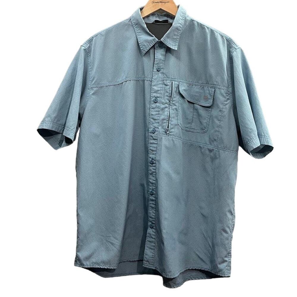 Wrangler Men's Blue Outdoor Utility‎ Short Sleeve Shirt Size XLarge